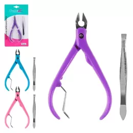 Kit Manicure 2pç na Cartela - Alicate Cut e Pinça